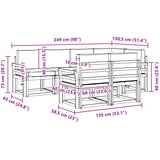  Set vanjskih sofa 7 kom. Bijela i bež Poliester Smeđa 249 x 130,5 x 73 cm | Shoptok.si