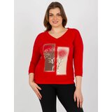 Fashion Hunters Red blouse plus sizes for everyday printing Cene