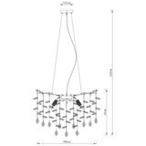 Globo 64138H1S - Visilica na sajli QUEENA 8xE14/40W/230V srebrna | Eponuda.com