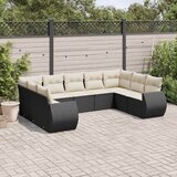  9-dijelni set vrtnih sofa s jastucima crni od poliratana Crna 71 x 62 x 69 cm Cijene