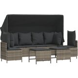 Maison Chic Seti vrtnega pohištva - Vrtna garnitura - Vrtni pohištvo set 5-delna z blazinami siv poli ratan, (21814261) | Shoptok.si