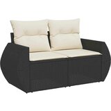  7-dijelni set vrtnih sofa od poliratana s jastucima crni | shoptok.hr