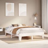 vidaXL Posteljni okvir brez vzmetnice bel 140x200 cm trdna borovina | Shoptok.si