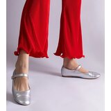 Gemre Silver ballet flats with patent toe fastened with Velcro Jaures | shoptok.hr