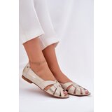 Maciejka Leather Ballet Flats With Open Toes | Shoptok.si