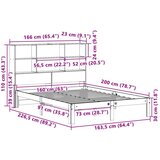  Krevet s regalom za knjige bez madraca 160x200 cm od borovine | shoptok.hr