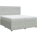  Krevet s oprugama i madracem svjetlosivi 200x200 cm baršunasti | shoptok.hr