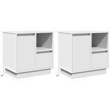  Noćni ormar 2 pcs Bijelo 50 x 34,5 x 50 cm. Konstruirano drvo | shoptok.hr