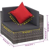  Vrtni set za sjedenje s jastucima, 8 dijelova, sivi poliratan | shoptok.hr