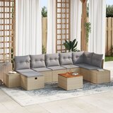 vidaXL 8-delni vrtni sofa set z blazinami Bež Poli Ratan Cene