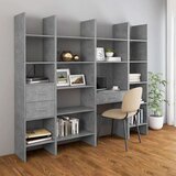 vidaXL Knjižna omara betonsko siva 40x35x180 cm iverna plošča | Shoptok.si