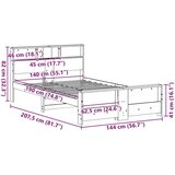  Konstrukcija postelje Voščeno rjava 140 x 190 cm Trdna borovina, (5000069338) | Shoptok.si