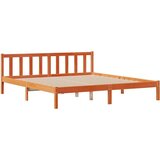 vidaXL Knjižna postelja brez vzmetnice vošč. rjava 180x200 cm borovina | Shoptok.si