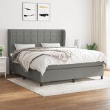vidaXL Okvir kreveta s oprugama i madrac svjetlosivi 180x200cm tkanina | shoptok.hr