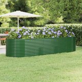 vidaXL Visoka greda iz prašno premazanega jekla 322x100x68 cm zelena | Shoptok.si