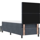 vidaXL Krevet na opruge s madracem i klupom tamnosivi 80x200 cm baršun | shoptok.hr