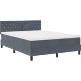 vidaXL Box Spring Krevet s Madracem i LED Osvjetljenjem Tamno Siva 140x190 cm Baršun | shoptok.hr