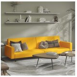  Kavč dvosed z ležiščem rumen žamet | Shoptok.si