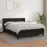 The Living Store Box spring postelja z vzmetnico črn 140x200 cm umetno usnje - Box Spring Postelja, (21520601) Cene