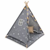 Ginger Home Dečiji pamučni šator little stars, sivi sa zvezdama, 100% pamuk, sa mekom podlogom za punjenjem, jastukom i led svetlima ( JW | Eponuda.com
