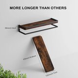 AFAJWSC 42 cm lesena stenska polica s kovinskim nosilcem | Shoptok.si