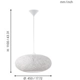 Eglo Campilo visilica/1 e27 1x60w, bijela plastika/bijeli tekstil | shoptok.hr