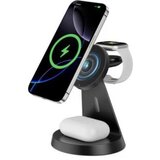  Desktop držač za mobilni telefon magnetic ZJ02 3u1 (wireless punjac za mobilni telefon, slusalice i Apple smart watch) | Eponuda.com