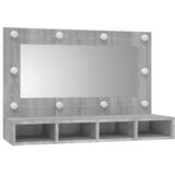 Ormarić s ogledalom LED boja hrasta sonome 90x31,5x62 cm | Eponuda.com