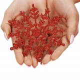 springos set božićnih ukrasa “Snježne pahulje”, 12 cm, 3 kom, crvene | shoptok.hr