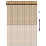 vidaXL Žaluzije in senčila z zavesami Svetlo rjava 150 x 220 cm Bambus | Shoptok.si