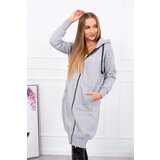 Kesi Long insulated sweatshirt with a hood gray | Shoptok.si