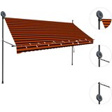 Tenda na ručno uvlačenje s LED svjetlom 300 cm narančasto-smeđa | Eponuda.com