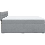 vidaXL Box spring postelja z vzmetnico svetlo siva 200x200 cm blago | Shoptok.si