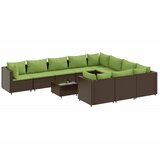  11-dijelni set vrtnih sofa od poliratana s jastucima smeđi | shoptok.hr