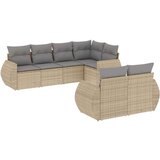  7-dijelni set vrtnih sofa od poliratana s jastucima bež | shoptok.hr