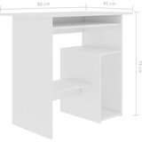 Radni stol visoki sjaj bijeli 80 x 45 x 74 cm od iverice | shoptok.hr