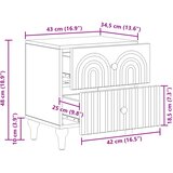  Noćni ormar 2 pcs Bijela 43 x 34,5 x 48 cm Konstruirano drvo | shoptok.hr