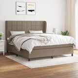 vidaXL Box spring postelja z vzmetnico taupe 180x200 cm blago | Shoptok.si