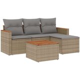  5-dijelni set vrtnih sofa s jastucima bež od poliratana | shoptok.hr