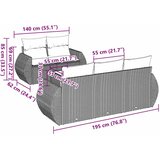  6-dijelni set vrtnih sofa s jastucima crni od poliratana | shoptok.hr