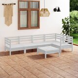 Maison Chic Seti vrtnega pohištva - Vrtna garnitura - Vrtni pohištvo set 6-delna trdna borovina bela, (21819228) | Shoptok.si