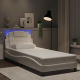 Furnova Posteljni okvir z LED lučkami bel 80x200 cm umetno usnje, (21942242) Cene