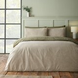 Catherine Lansfield Zelena flanelna posteljnina za zakonsko posteljo 200x200 cm Brushed Herringbone &amp;ndash; Slike