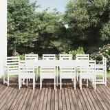 vidaXL 11-dijelni vrtni blagovaonski set bijeli od masivne borovine | shoptok.hr