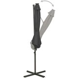  Konzolni suncobran sa stupom i LED svjetlima 300 cm antracit | shoptok.hr