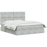  Krevet s od storage s pohranom Svjetlosiva 200 x 200 cm Baršun | shoptok.hr