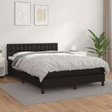  Box spring postelja z vzmetnico črn 140x190 cm umetno usnje, (20725901) Cene