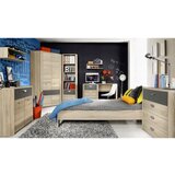 CARRYHOME pisalna miza leseni material antracit, hrast sonoma | Shoptok.si