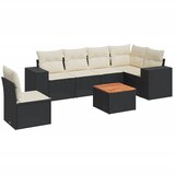  7-dijelni set vrtnih sofa od poliratana s jastucima crni | shoptok.hr