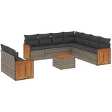  10-dijelni set vrtnih sofa od poliratana s jastucima sivi | shoptok.hr